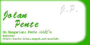 jolan pente business card